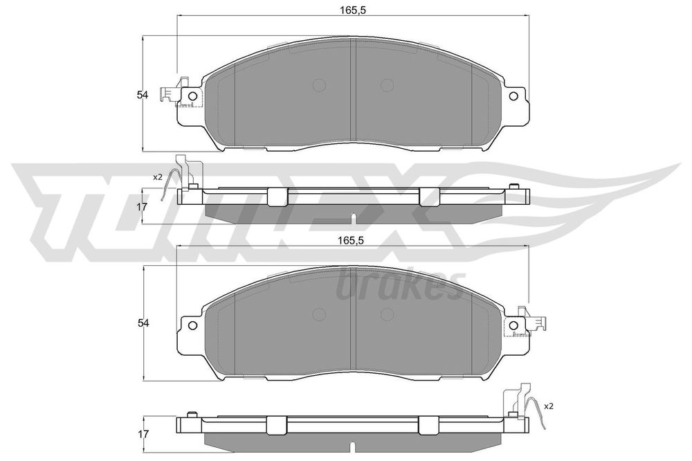 Bremsbelagsatz, Scheibenbremse Vorderachse TOMEX Brakes TX 18-41 Bremsbelagsatz, Scheibenbremse Vorderachse TOMEX Brakes TX 18-41 von TOMEX Brakes