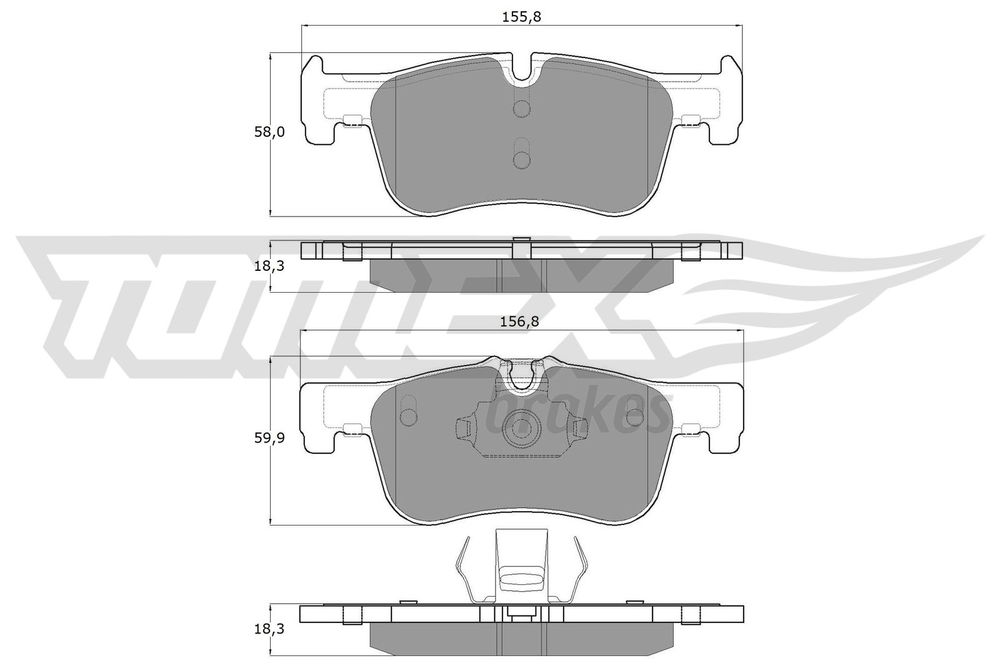 Bremsbelagsatz, Scheibenbremse Vorderachse TOMEX Brakes TX 18-46 Bremsbelagsatz, Scheibenbremse Vorderachse TOMEX Brakes TX 18-46 von TOMEX Brakes