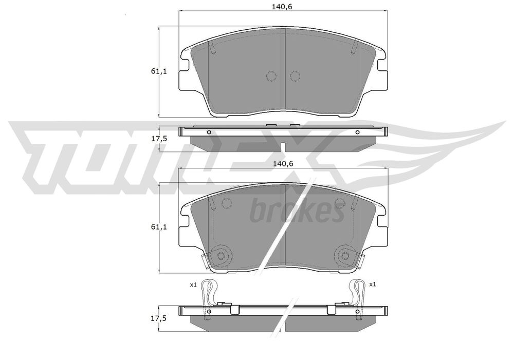Bremsbelagsatz, Scheibenbremse Vorderachse TOMEX Brakes TX 18-67 Bremsbelagsatz, Scheibenbremse Vorderachse TOMEX Brakes TX 18-67 von TOMEX Brakes