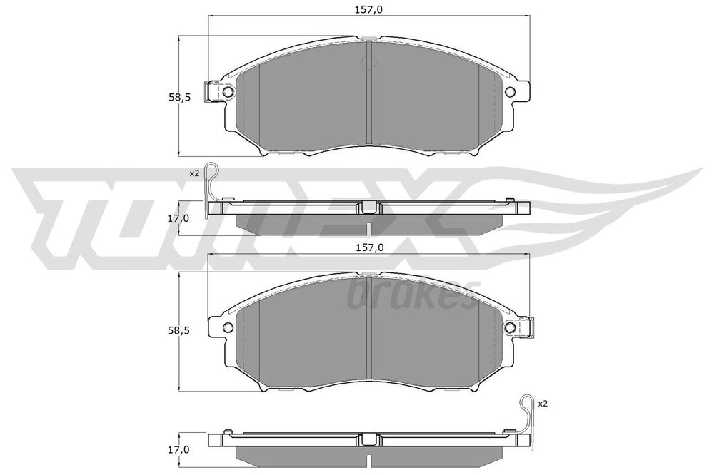 Bremsbelagsatz, Scheibenbremse Vorderachse TOMEX Brakes TX 19-27 Bremsbelagsatz, Scheibenbremse Vorderachse TOMEX Brakes TX 19-27 von TOMEX Brakes
