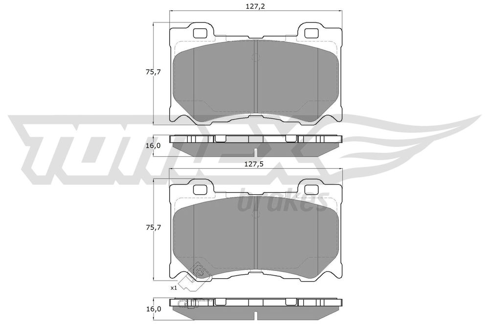 Bremsbelagsatz, Scheibenbremse Vorderachse TOMEX Brakes TX 19-38 Bremsbelagsatz, Scheibenbremse Vorderachse TOMEX Brakes TX 19-38 von TOMEX Brakes