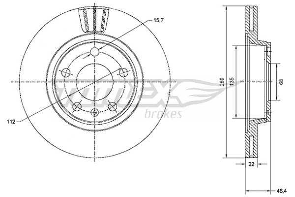 Bremsscheibe Hinterachse TOMEX Brakes TX 70-21 Bremsscheibe Hinterachse TOMEX Brakes TX 70-21 von TOMEX Brakes