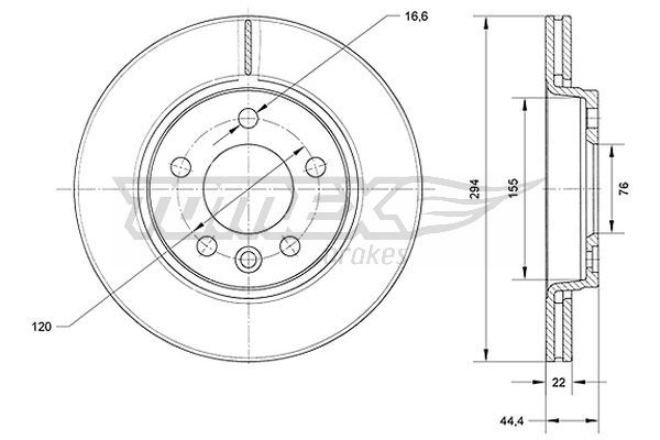 Bremsscheibe Hinterachse TOMEX Brakes TX 71-07 von TOMEX Brakes