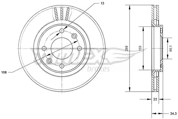Bremsscheibe Vorderachse TOMEX Brakes TX 70-05 Bremsscheibe Vorderachse TOMEX Brakes TX 70-05 von TOMEX Brakes