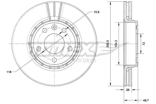 Bremsscheibe Vorderachse TOMEX Brakes TX 70-27 Bremsscheibe Vorderachse TOMEX Brakes TX 70-27 von TOMEX Brakes
