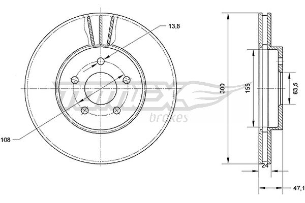 Bremsscheibe Vorderachse TOMEX Brakes TX 70-44 Bremsscheibe Vorderachse TOMEX Brakes TX 70-44 von TOMEX Brakes
