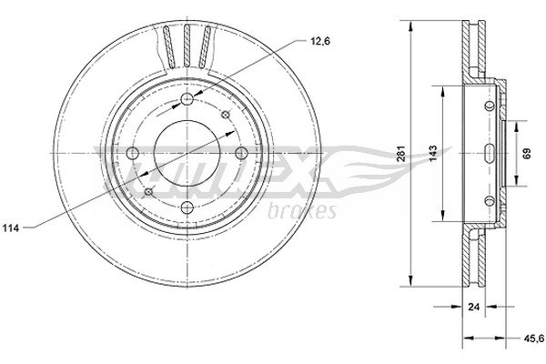 Bremsscheibe Vorderachse TOMEX Brakes TX 70-69 Bremsscheibe Vorderachse TOMEX Brakes TX 70-69 von TOMEX Brakes
