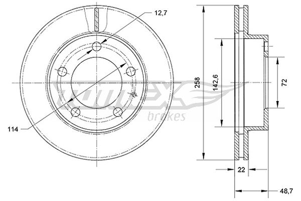 Bremsscheibe Vorderachse TOMEX Brakes TX 70-70 Bremsscheibe Vorderachse TOMEX Brakes TX 70-70 von TOMEX Brakes