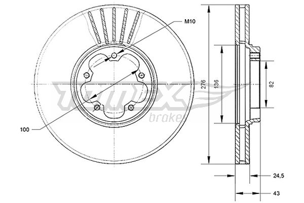 Bremsscheibe Vorderachse TOMEX Brakes TX 70-75 Bremsscheibe Vorderachse TOMEX Brakes TX 70-75 von TOMEX Brakes