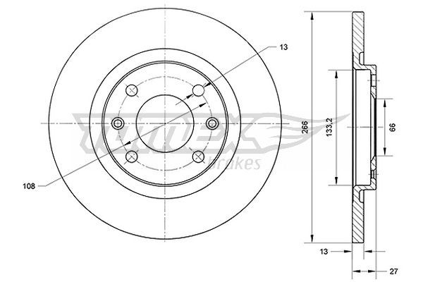 Bremsscheibe Vorderachse TOMEX Brakes TX 70-94 von TOMEX Brakes