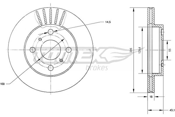 Bremsscheibe Vorderachse TOMEX Brakes TX 70-97 von TOMEX Brakes