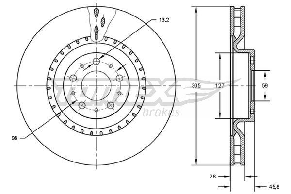 Bremsscheibe Vorderachse TOMEX Brakes TX 71-86 von TOMEX Brakes