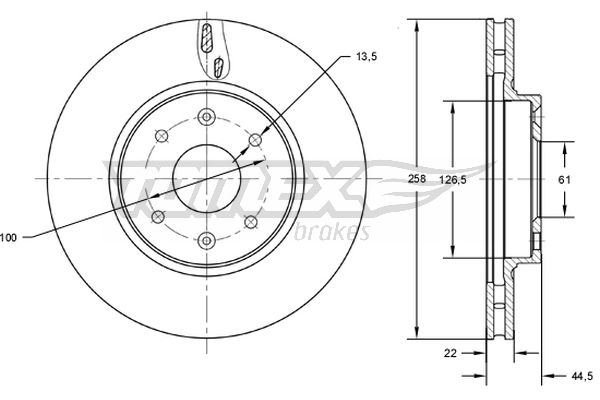 Bremsscheibe Vorderachse TOMEX Brakes TX 72-60 von TOMEX Brakes