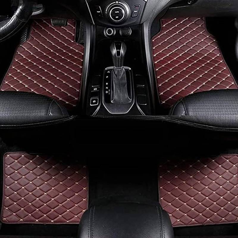 4 Stück Anpassen Leder Fussmatten für Jaguar XF 2016-2021 Allwetter Fussmatten Zubehör Fußmatte Auto Innenraum Zubehör,D/Coffee von TONFON