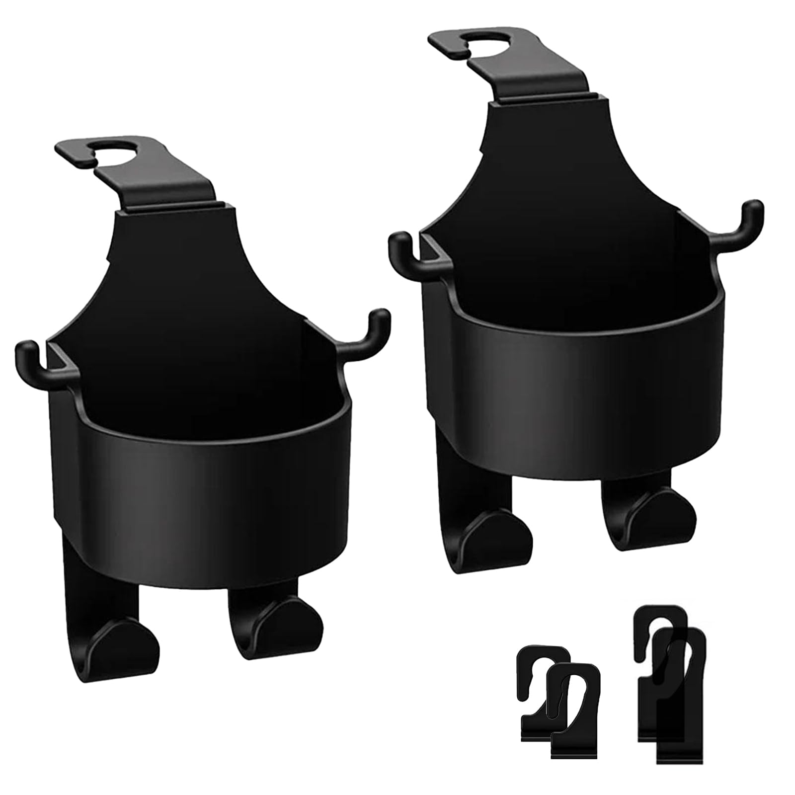 KKTONGXI 2 StückMultifunktionaler Haken für die Rückenlehne des Autositzes,Autositz-Kopfstützen-Getränkehalter mit Haken, 3-in-1-Auto-Haken & Rücksitz-Getränkehalter, Universal Car Headrest Hook. von TONGXIYU