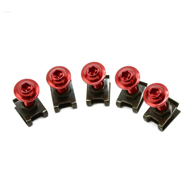 Kompatibel Mit Cbr900rr Für Cbr919 Für Cbr893rr. Karosserieverkleidungsschrauben Für Motorräder. Farbiger Befestigungsschrauben-Muttern-Clip-Satz. Karosserieschrauben Schrauben Kit Motorrad(Red) von TONMHXA