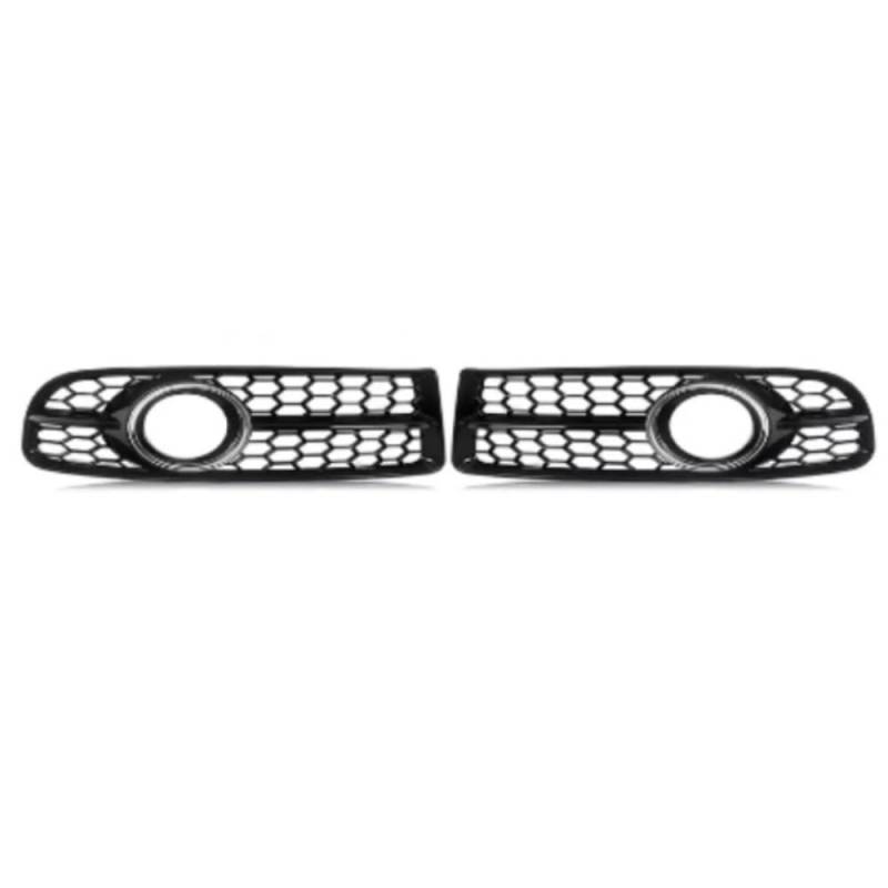 Lüftungsgitter Stoßfänger Kompatibel Mit A4 Für B7 S4 2005 2006 2007 2008, Auto-Frontstoßstange, Nebelscheinwerfer, Renngitter, Wabennetz, Nebelscheinwerfer-Grillabdeckungen 8E0807682F(Chrome Silver) von TONMHXA