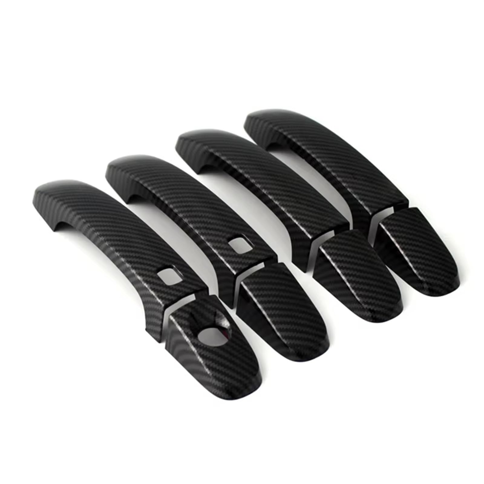 TONMHXA Kompatibel Mit 2er F45 X1 F48 X5 F15 X6 F16 Türgriffabdeckung Einsatz Zierblende Auto-Styling-Zubehör Auto Türgriff Abdeckung(Carbon Fiber,with smart Hole) von TONMHXA
