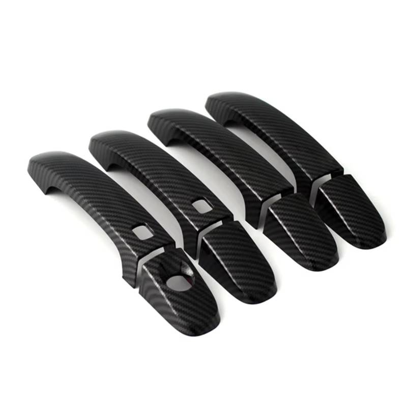 TONMHXA Kompatibel Mit 2er F45 X1 F48 X5 F15 X6 F16 Türgriffabdeckung Einsatz Zierblende Auto-Styling-Zubehör Auto Türgriff Abdeckung(Carbon Fiber,with smart Hole) von TONMHXA