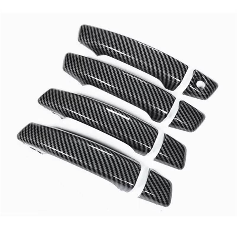 TONMHXA Kompatibel Mit A3 2014 2015 2016 2017 2018 2019 2020 ABS-Kohlefaser-Textur, Auto-Außentürgriffe, Türschüssel-Abdeckungsverkleidung Auto Türgriff Abdeckung(No Holes) von TONMHXA