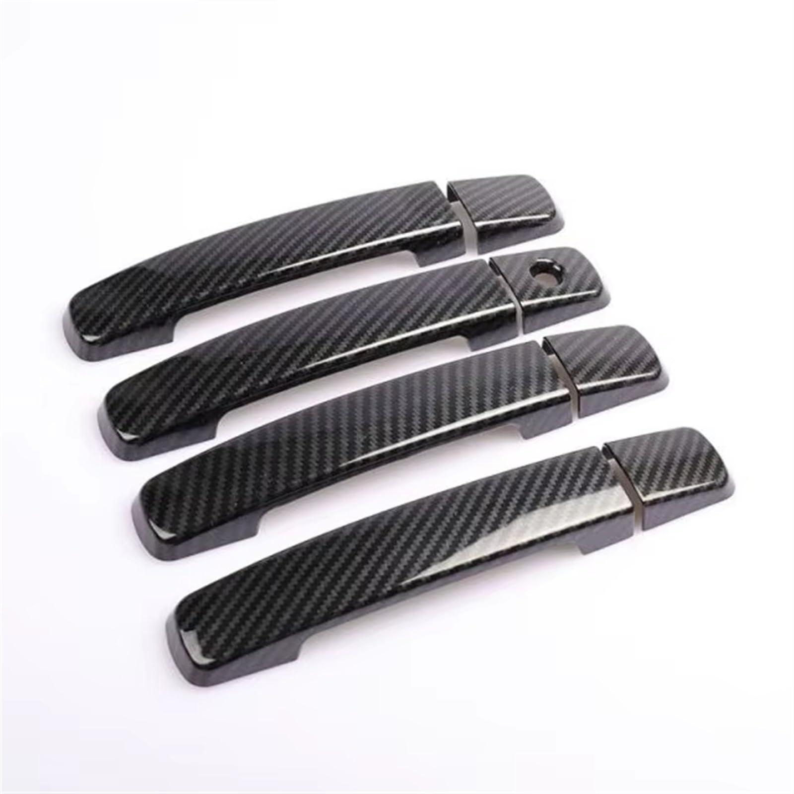 TONMHXA Kompatibel Mit Altima Für Sentra B16 2007 2008 2009 2010–2012 ABS Chrom Türgriffabdeckung Zierleisten Aufkleber Auto-Styling-Zubehör Auto Türgriff Abdeckung(Carbon Fiber,Without Buttons) von TONMHXA