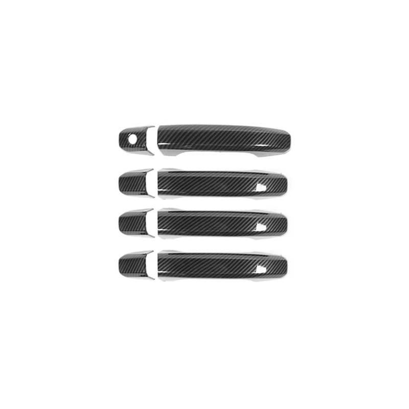 TONMHXA Kompatibel Mit Chevy Für Silverado 2014-2024 ABS Außentür Außengriff Shell Dekoration Autozubehör Auto Türgriff Abdeckung(Carbon Fiber Black) von TONMHXA