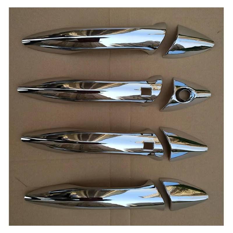 TONMHXA Kompatibel Mit Hyundai Für Elantra Für Avante 2011 2012 2013 2014 2015 ABS Chrom Türgriffabdeckung Zierleisten 8 Stück Auto Türgriff Abdeckung(with Holes) von TONMHXA