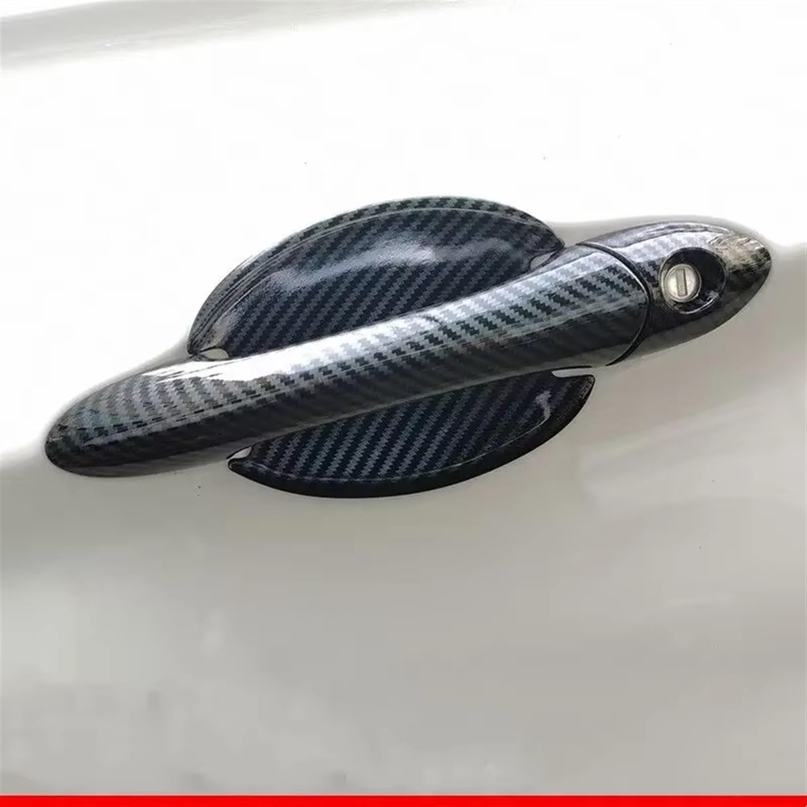 TONMHXA Kompatibel Mit Hyundai Für Sonata I45 2011-2015, Kohlefaser-Chrom-Autotürgriffabdeckung, Zieraufkleber, Styling-Zubehör Auto Türgriff Abdeckung(Carbon Fiber,Combinations) von TONMHXA
