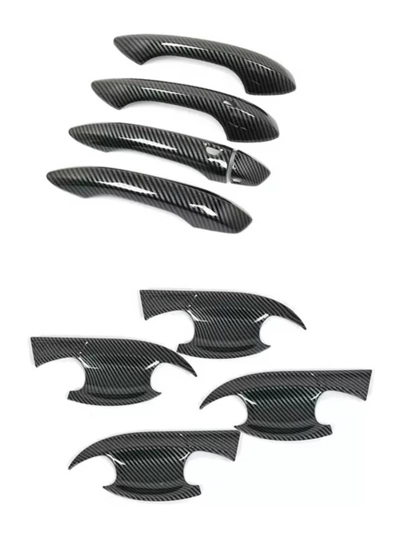 TONMHXA Kompatibel Mit MG Für EV 2022 2023 2024 EH32 Für Mulan Carbon Fiber Schwarz Auto Türgriff Abdeckung Trim Aufkleber Styling Auto Zubehör Auto Türgriff Abdeckung(Carbon Fiber,Combination) von TONMHXA
