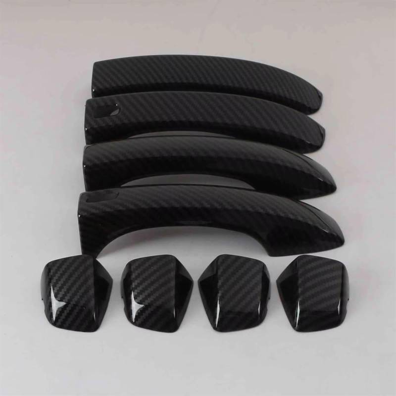 TONMHXA Kompatibel Mit MG Für ZS 2017 2018 2019 2020 2021 2022 ABS Seitentürgriffabdeckung Zierleisten Aufkleber Auto-Styling-Zubehör Auto Türgriff Abdeckung(Black,Double Hole) von TONMHXA
