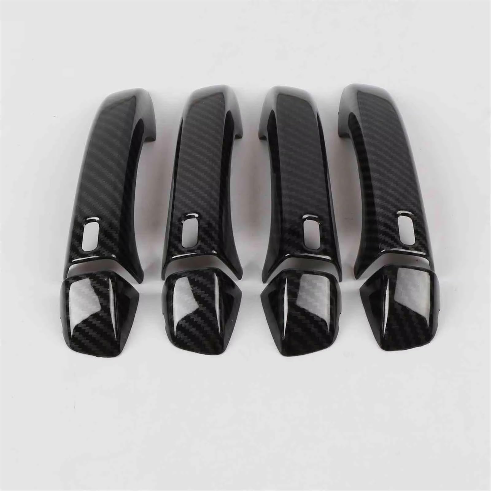 TONMHXA Kompatibel Mit MG Für ZS 2017 2018 2019 2020 2021 2022 ABS Seitentürgriffabdeckung Zierleisten Aufkleber Auto-Styling-Zubehör Auto Türgriff Abdeckung(Carbon Fiber,Four Holes) von TONMHXA