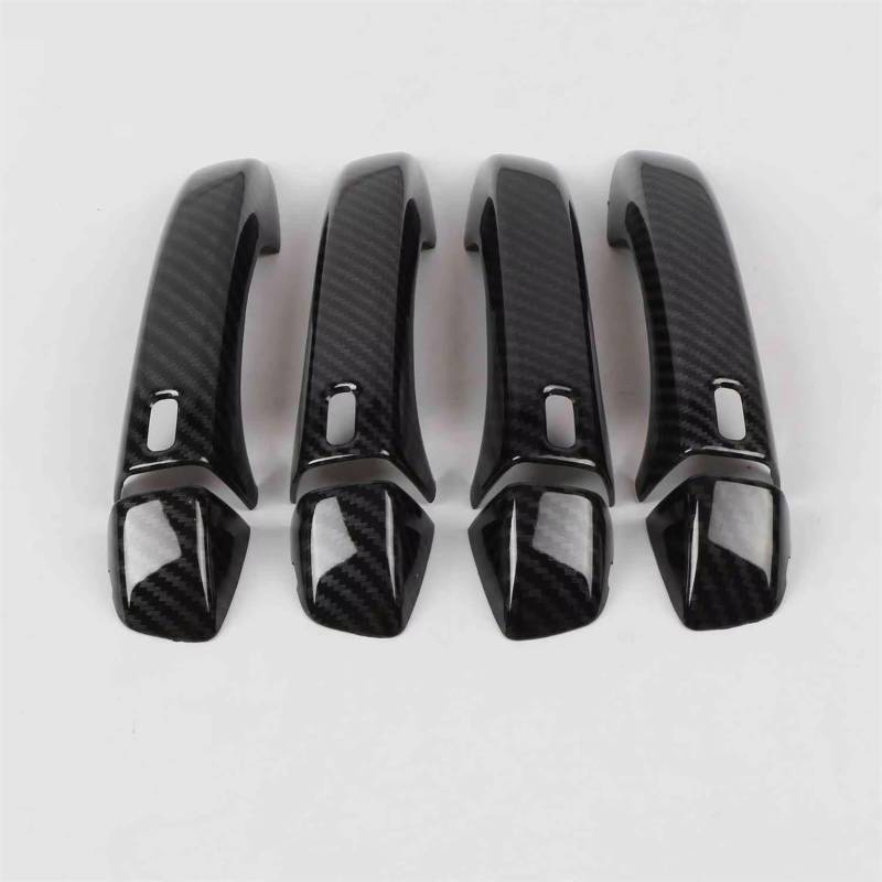 TONMHXA Kompatibel Mit MG Für ZS 2017 2018 2019 2020 2021 2022 ABS Seitentürgriffabdeckung Zierleisten Aufkleber Auto-Styling-Zubehör Auto Türgriff Abdeckung(Carbon Fiber,Four Holes) von TONMHXA