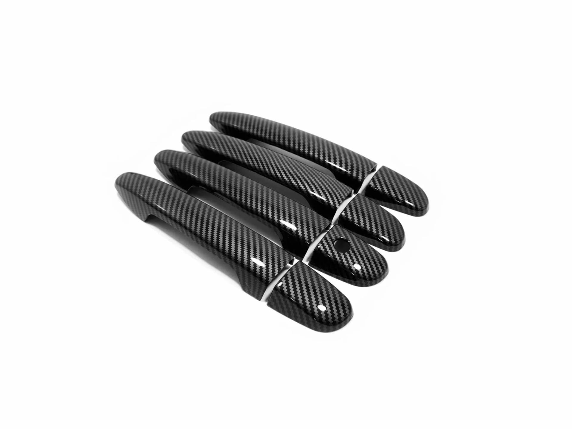 TONMHXA Kompatibel Mit Mazda 2 3 6 2007 2008 2009 2010 2011 2012 2013-2019 ABS Chrom Türgriffabdeckung Zierleisten Auto Styling Zubehör Auto Türgriff Abdeckung(Carbon Fiber,Without smart Hole) von TONMHXA