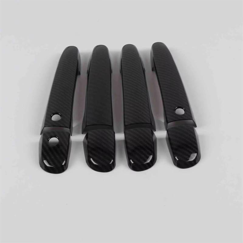 TONMHXA Kompatibel Mit Mazda 2 3 6 2007 2008 2009 2010 2011 2012 2013-2019 ABS Chrom Türgriffabdeckung Zierleisten Auto Styling Zubehör Auto Türgriff Abdeckung(Carbon Fiber,with smart Hole) von TONMHXA