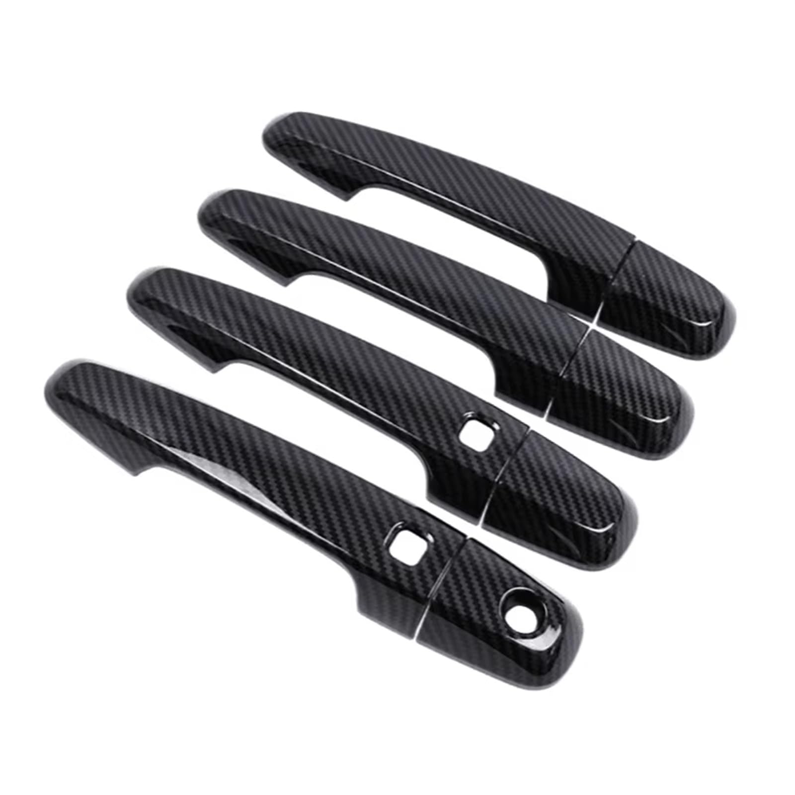TONMHXA Kompatibel Mit Mitsubishi Für Pajero 2011-2021 Carbon Fiber Chrom Auto Türgriff Schüssel Abdeckung Aufkleber Styling Zubehör Auto Türgriff Abdeckung(Carbon Fiber,2 Buttons) von TONMHXA
