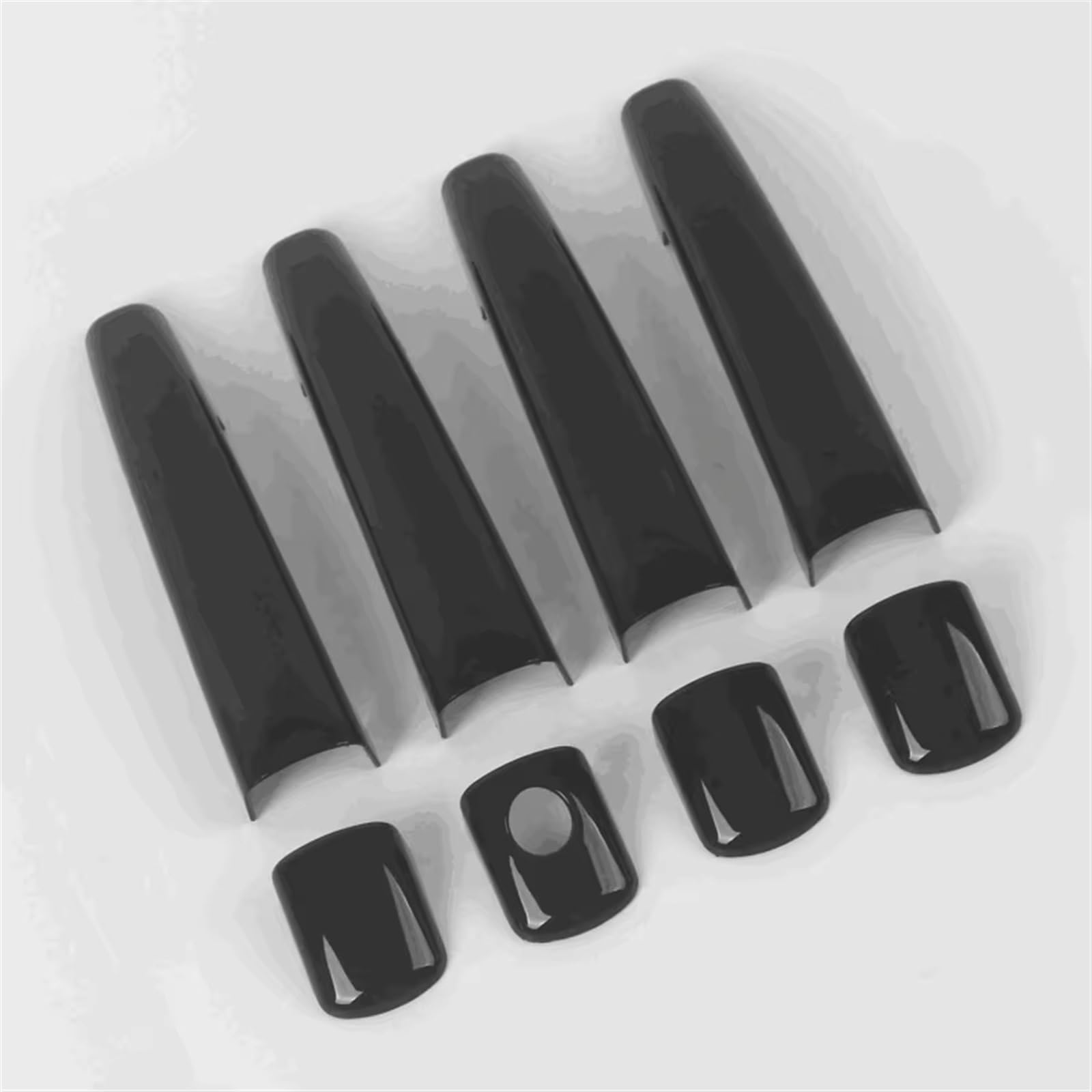 TONMHXA Kompatibel Mit Peugeot 208 2012-2019, Schwarze Kohlefaser, Chrom, Autotürgriffabdeckung, Zieraufkleber, Styling, Autozubehör Auto Türgriff Abdeckung(Black) von TONMHXA