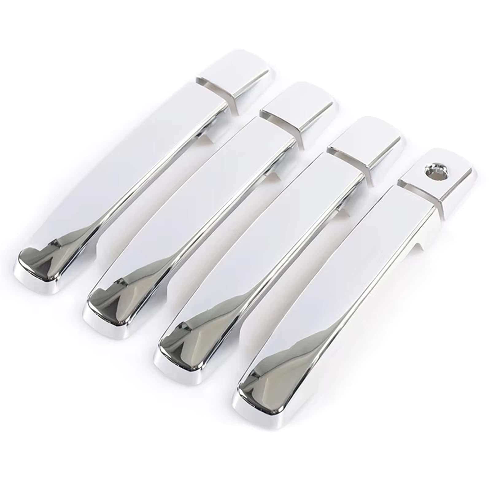 TONMHXA Kompatibel Mit Qashqai J10 2007-2013 Erste Generation, 8-teilige Autotürgriffabdeckungen, Zierleisten, Chrom-Türgriffabdeckungen, Styling Auto Türgriff Abdeckung(Chrome,Without smart Hole) von TONMHXA
