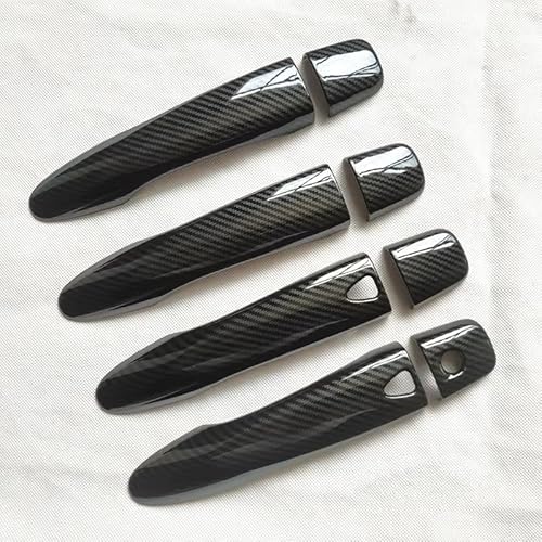 TONMHXA Kompatibel Mit Qashqai J11 2014 2015 2016 2017 2018 2019 Chrom Türgriff Abdeckung Zubehör Kunststoff Imitation Carbon Faser Auto Türgriff Abdeckung(Carbon Fiber,with smart Hole) von TONMHXA