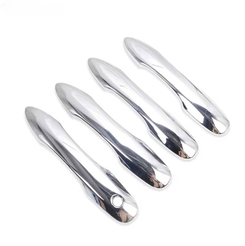 TONMHXA Kompatibel Mit Toyota Für Camry 70 2017 2018 2019 2020 2021 2022 2023 Carbonfaser-Türgriffabdeckung Verkleidung Autozubehör Auto Türgriff Abdeckung(Chrome,Without Smart Hole) von TONMHXA