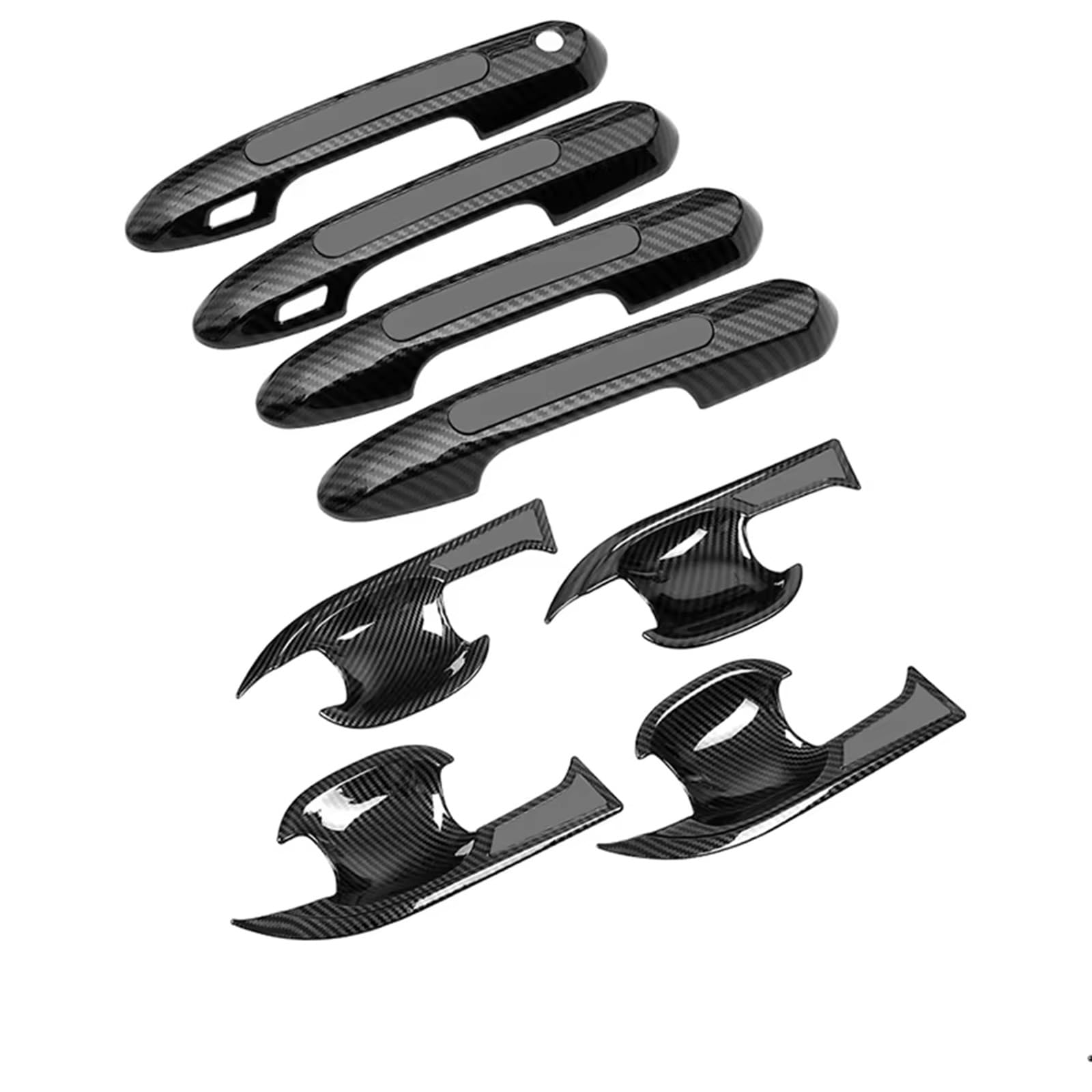 TONMHXA Kompatibel Mit Toyota Für RAV4 2019 2020 2021 2022 2023 2024 RAV 4 XA50 Autotürgriffschalenabdeckung Dekorationszubehör Auto Türgriff Abdeckung(Carbon Fiber,Combination) von TONMHXA