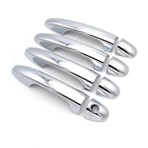 TONMHXA Kompatibel Mit Toyota Für RAV4 XA40 Luxus-Autotürgriffe Abdeckung Außenkratzschutz Dekor Autozubehör Auto Türgriff Abdeckung(Chrome One Keyhole) von TONMHXA