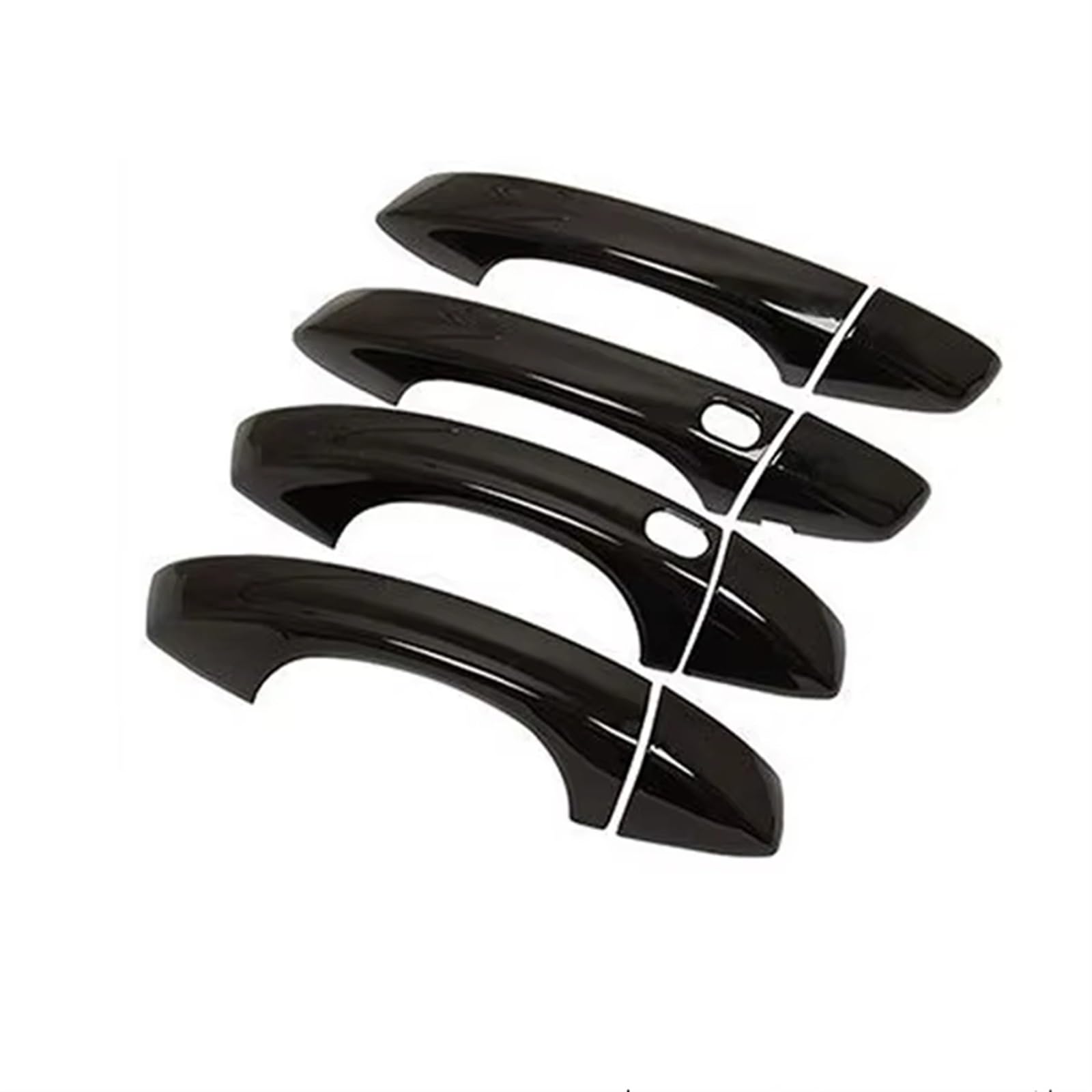 TONMHXA Kompatibel Mit VW Für Golf MK7 2012–2021, Autotürgriffabdeckungen, Außenkratzschutz, Dekor, Rostfreies Zubehör Auto Türgriff Abdeckung(Black with Two Holes) von TONMHXA
