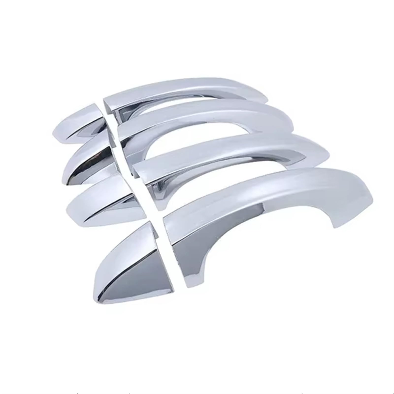 TONMHXA Kompatibel Mit VW Für Golf MK7 2012–2021, Autotürgriffabdeckungen, Außenkratzschutz, Dekor, Rostfreies Zubehör Auto Türgriff Abdeckung(Silver Without Holes) von TONMHXA