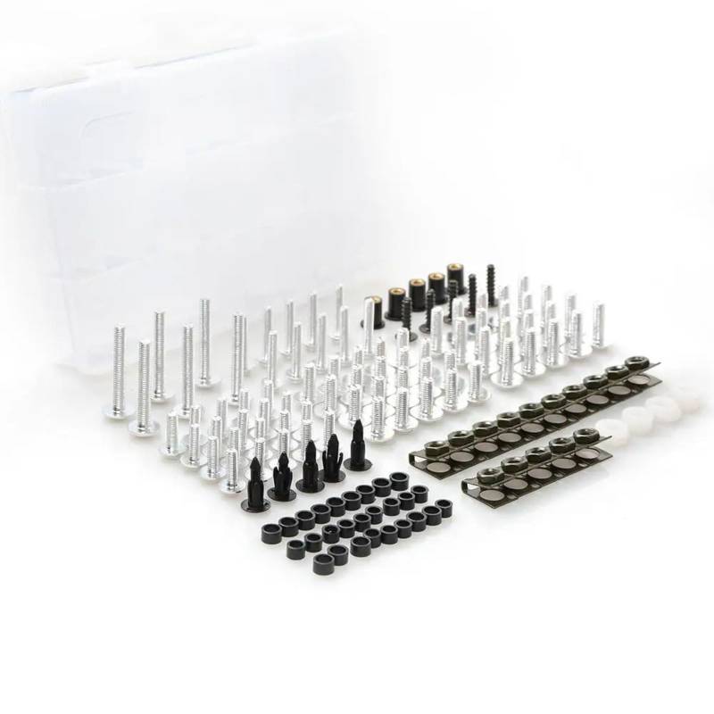TONMHXA Kompatibel mit Er6n 2005–2015. Motorrad-Verkleidungskörperschrauben, Turmschraubenmutter, Farbiger Befestigungsschraubenmutter-Clip-Satz Schrauben Kit Motorrad(White) von TONMHXA