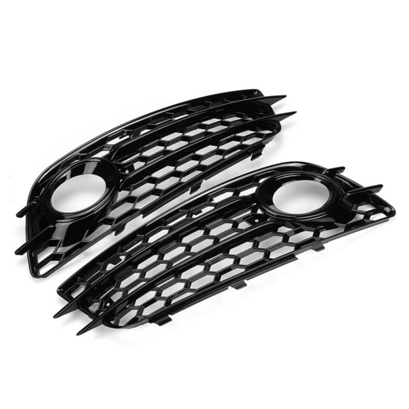 TONMHXA Lüftungsgitter Stoßfänger Kompatibel Mit A4 Für SLine B8 S4 2008 2009 2010 2011 2012 Frontstoßstange Nebelscheinwerfergitter Waben-Nebelscheinwerfergitter 8K0807681C 8K0807682C(Black) von TONMHXA