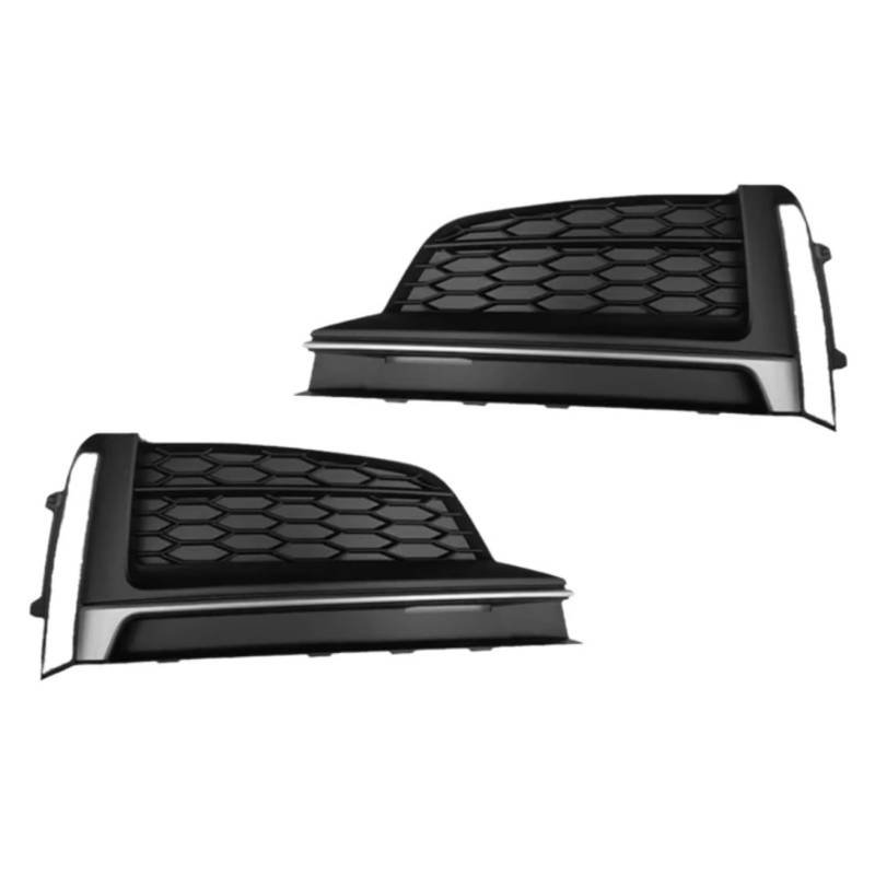 TONMHXA Lüftungsgitter Stoßfänger Kompatibel Mit A5 Für Sport 2017 2018 2019 Front Stoßstange Nebel Licht Rahmen Abdeckung Seite Nebel Licht Kühlergrill Auto Zubehör 8W6807682F(Pair-No Hole) von TONMHXA