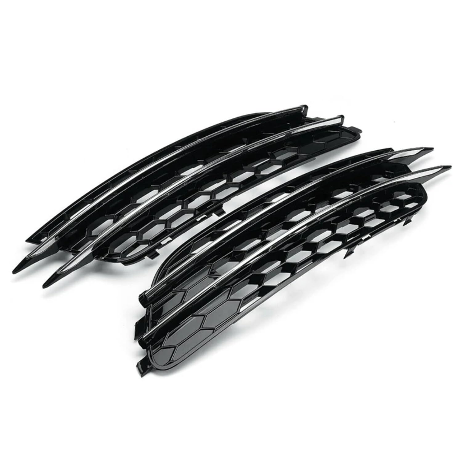 TONMHXA Lüftungsgitter Stoßfänger Kompatibel Mit A6 Für C7 2012 2013 2014 2015 Auto-Nebelscheinwerfer-Abdeckung, Wabengitter, Nebelscheinwerfer-Grill-Trim-Lünette 4G0807682(Chrome) von TONMHXA