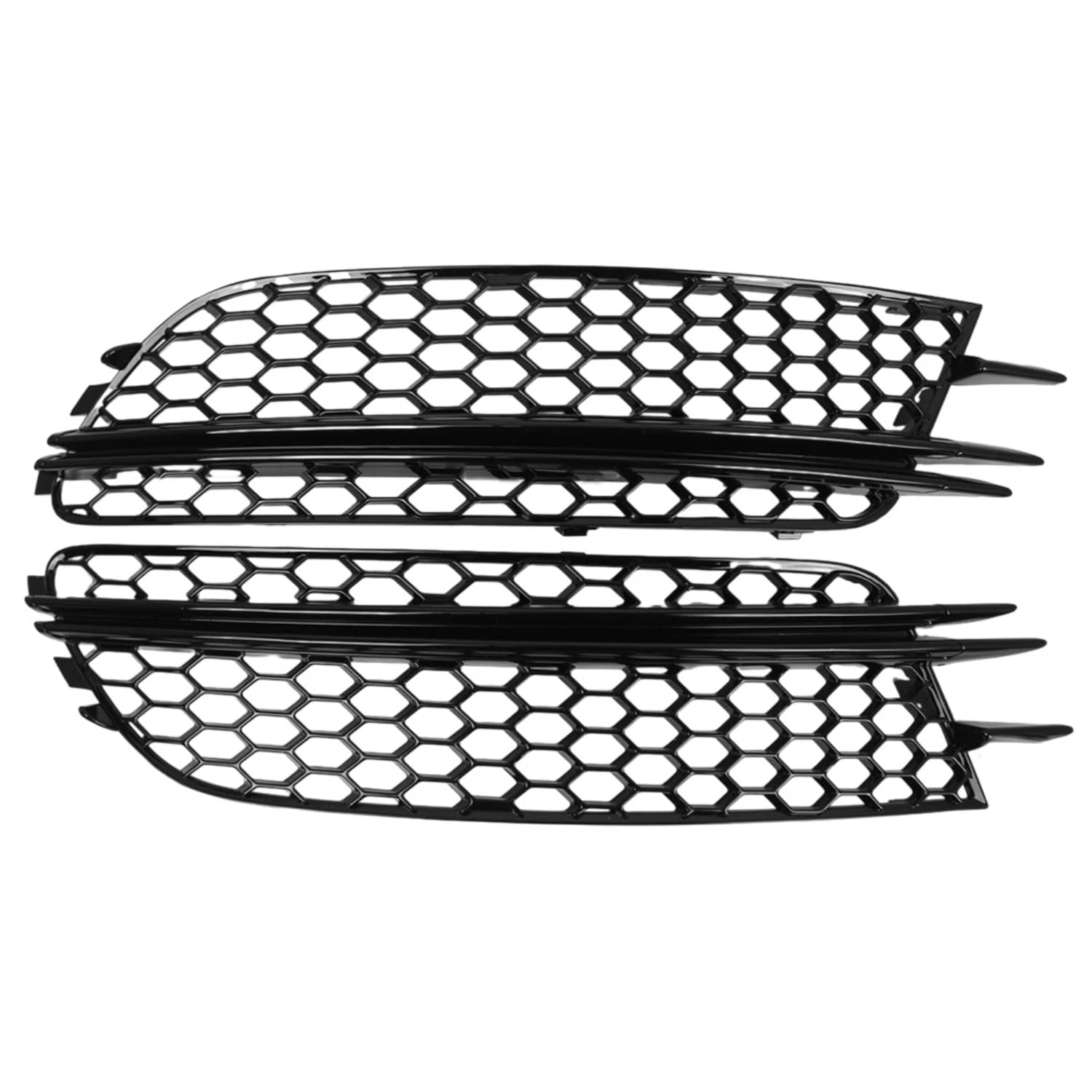 TONMHXA Lüftungsgitter Stoßfänger Kompatibel Mit A6 Für C7 2012 2013 2014 2015 Frontstoßstange Nebelscheinwerfer Lampengrill Honeycomb Mesh Grill 4G0807681 4G0807682(Glossy Black Stripes) von TONMHXA