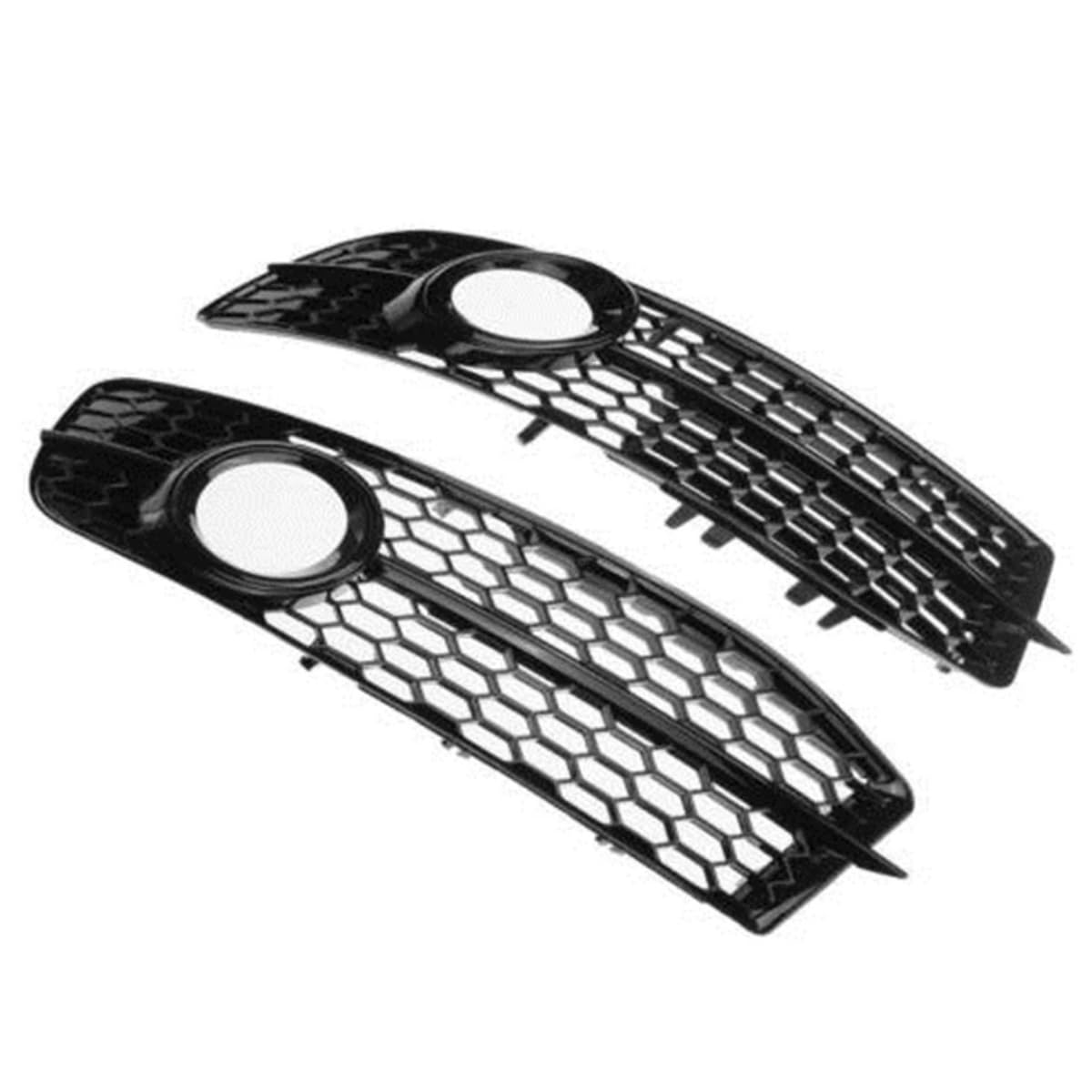 TONMHXA Lüftungsgitter Stoßfänger Kompatibel Mit A6 Für SLine C6 2008 2009 2010 2011 Frontstoßstangengrill Nebelscheinwerfer-Lampengitter Waben-Sechskant 4F0807681Q01C 4F0807682Q01C(Black) von TONMHXA