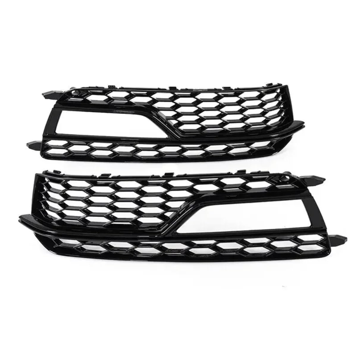 TONMHXA Lüftungsgitter Stoßfänger Kompatibel Mit S5 Für SLine A5 2013 2014 2015 2016 2 X Auto-Nebelscheinwerfer-Lampenabdeckung, Grill, Waben-Stoßstangen-Set 8T0807682M(Glossy Black) von TONMHXA